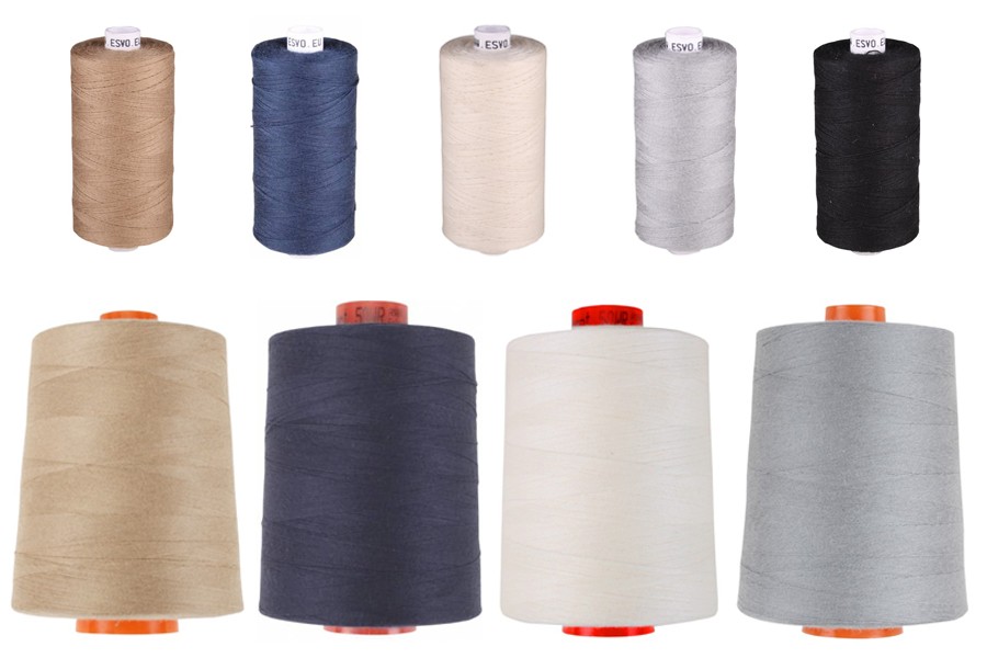 Sewing thread for outdoor fabrics. U.V.-resistant. Polyester and  cotton/polyester